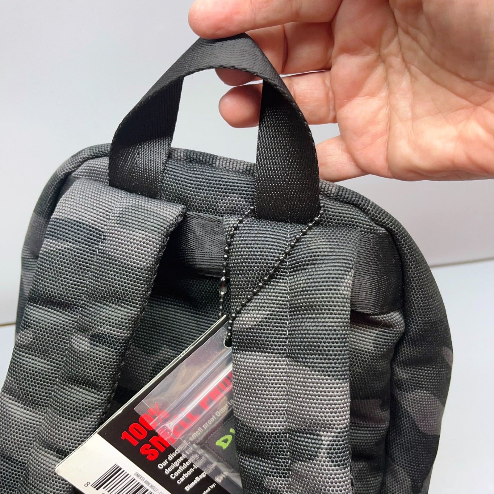 Dime Bags Omerta Mini Molly Smell Proof Backpack Camo Black & Gray Carbon Lined