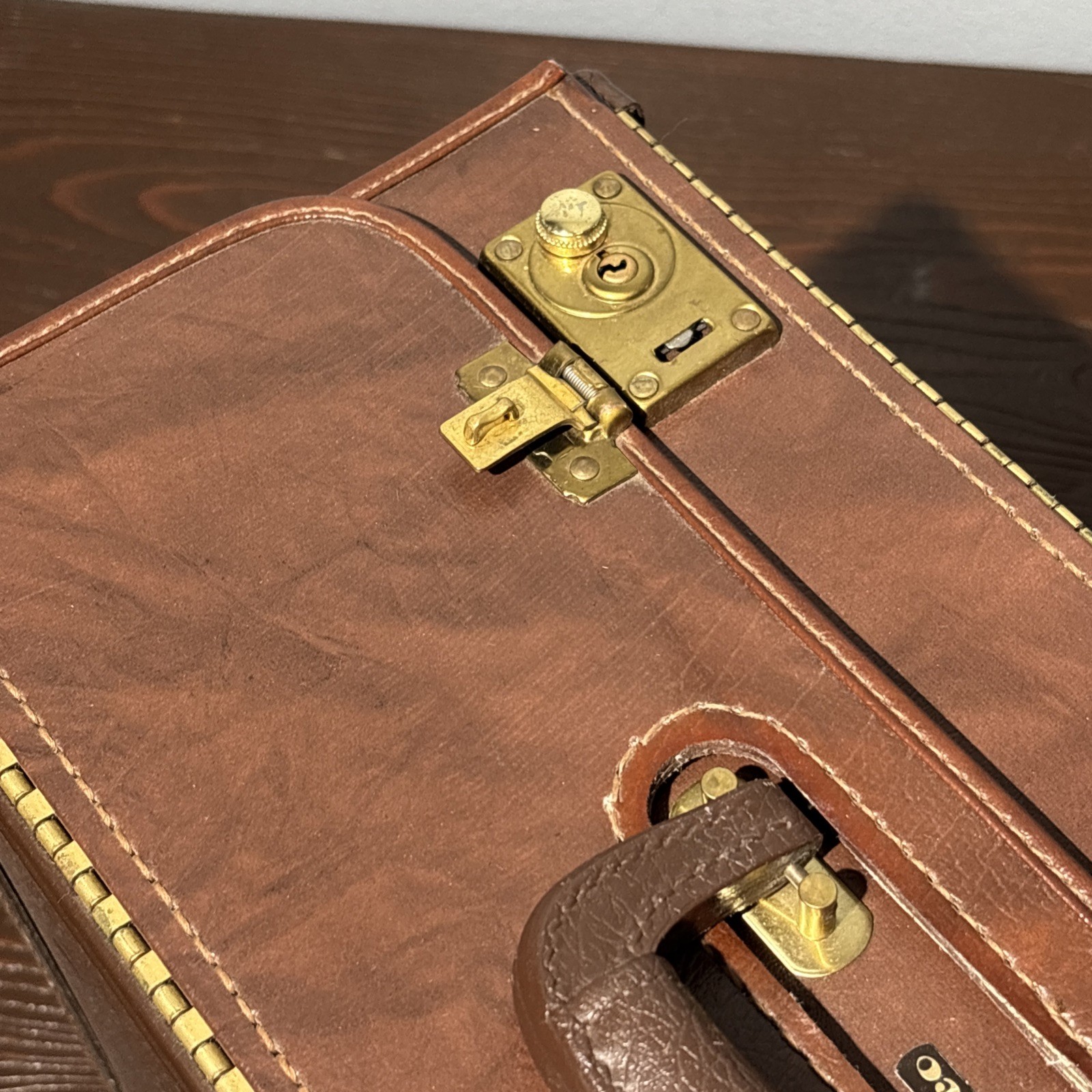 Vintage Stebco Tufide Pilot Hard Case Briefcase Brown Made USA No Key 18”x13”x8”