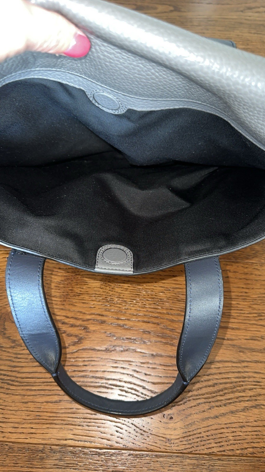 Coach Metropolitan Portfolio Briefcase Bag Gray Blue Navy Pebbled Leather $595