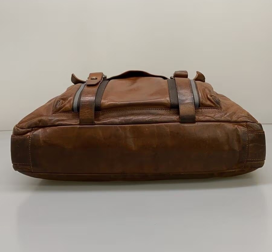 Hugo Boss Briefcase Brown Leather Men Business Handbag