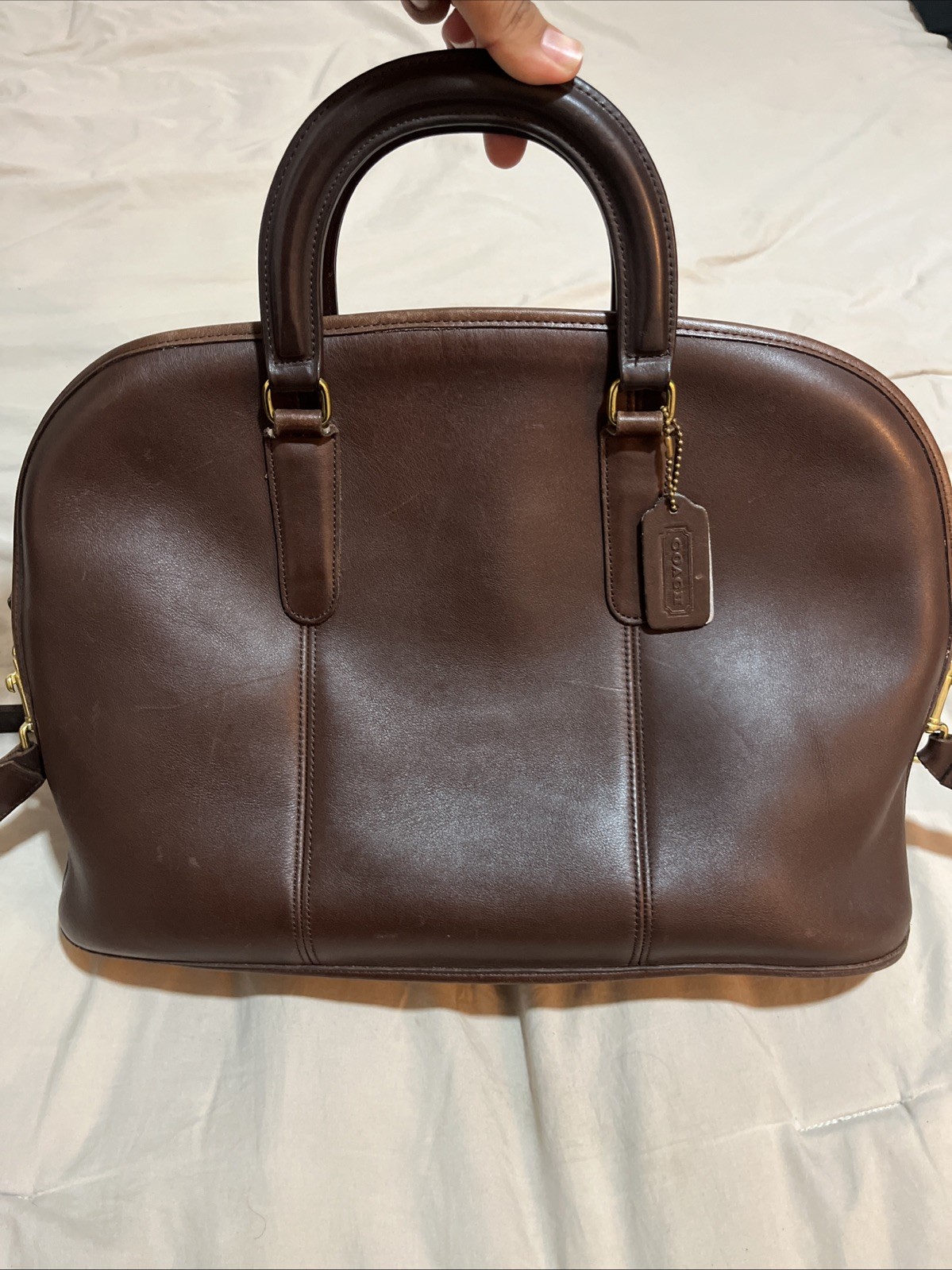 Vintage Coach Bancroft Briefcase In Mahogany Leather- Full Tan Leather – Rare