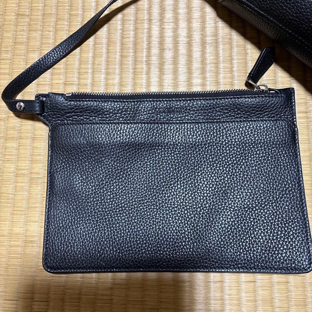 Bally Men’s Black Leather Tote Shoulder Bag Pocket with pouch 40x53x13cm