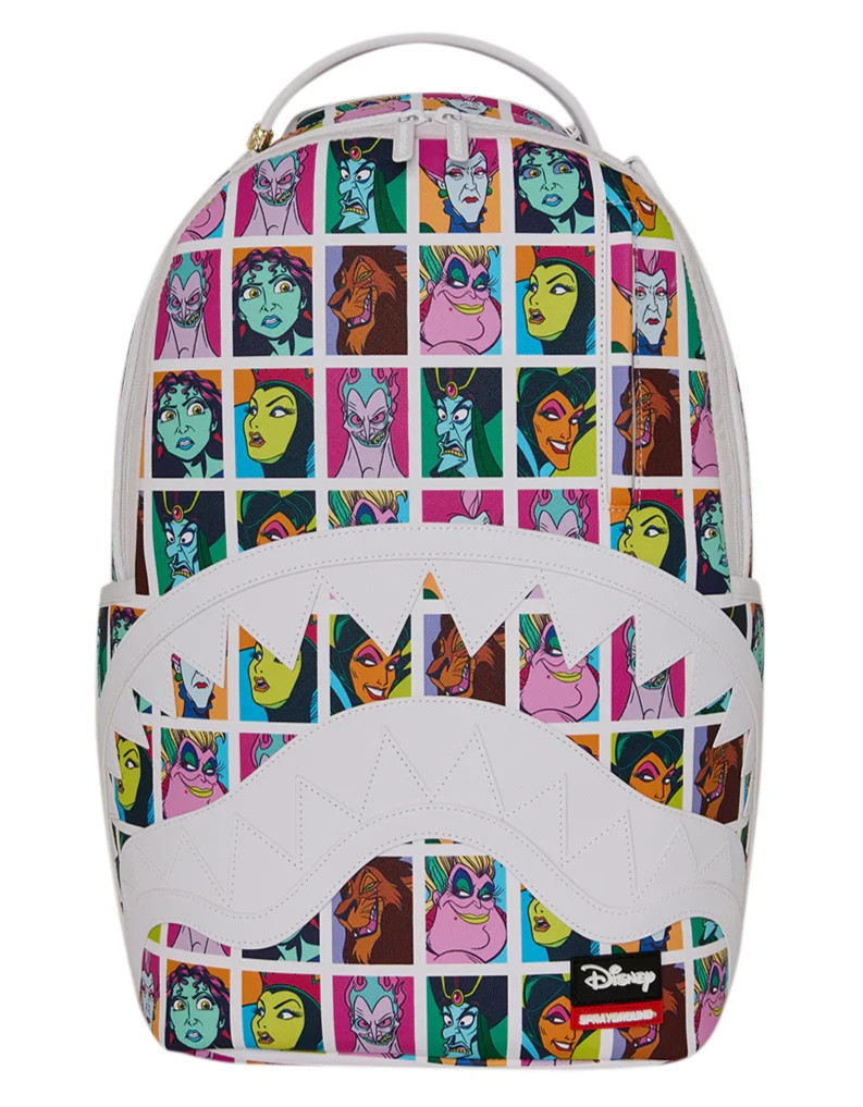 Sprayground THE VILLAINS OF DISNEY Backpack🔥New White Bookbag Kids School Bag