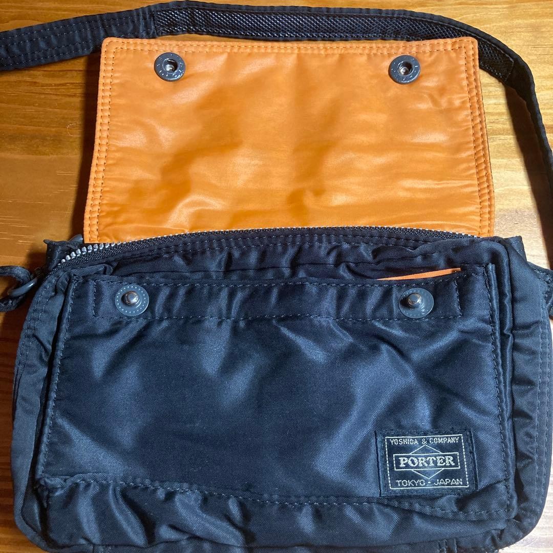 Authentic Yoshida Kaban PORTER Tanker Shoulder Bag Black Nylon 16cm x 22cm x 6cm