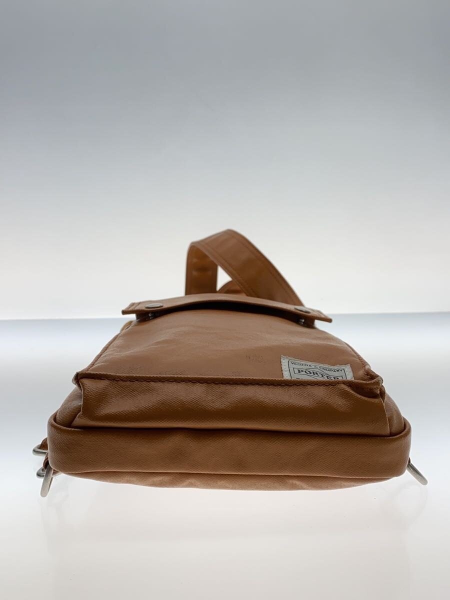 PORTER FREE STYLE SLING SHOULDER BAG Shoulder Bag Leather Camel Solid