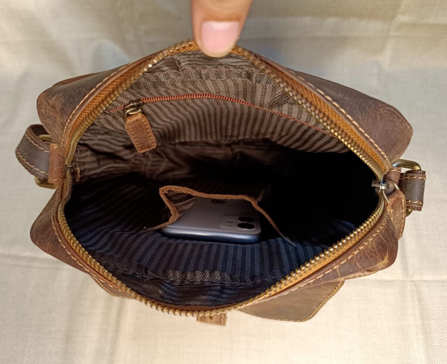 9 In Crossbody Sling Bag Buffalo Leather Purse Satchel Handbag Messenger Bags