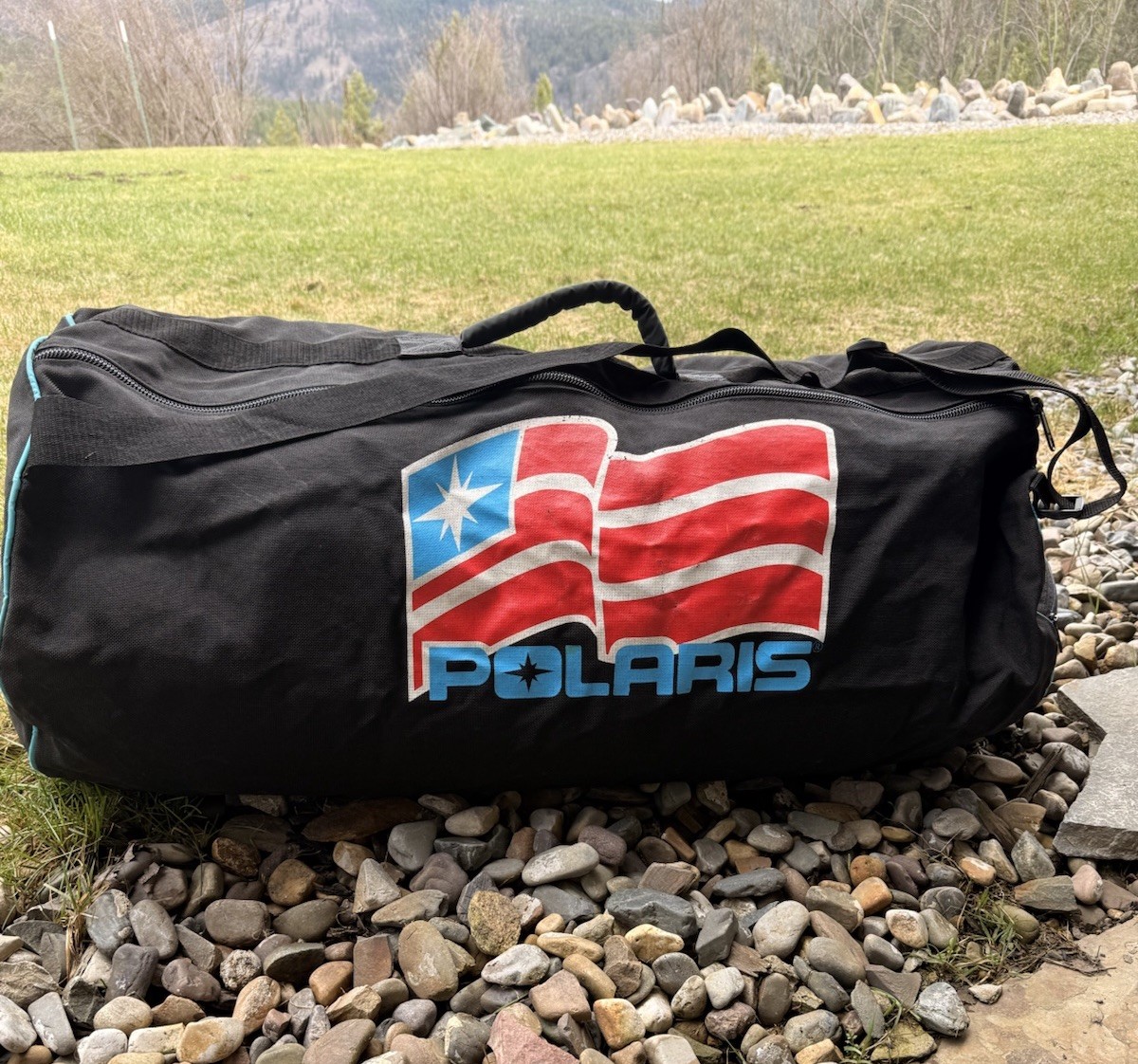 VTG Polaris Duffle Canvas Bag Snowmobile ATV Equipment Gym Carry Gear Bag
