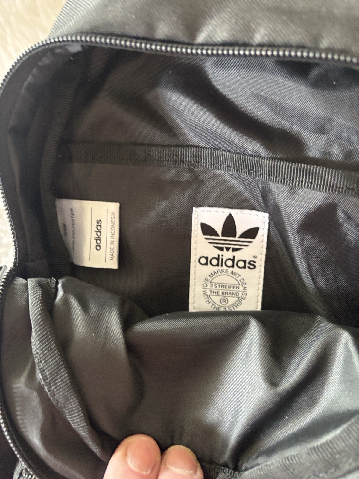 adidas Black Small Sling Crossbody Bag Adjustable Strap Zip Buckle Pockets
