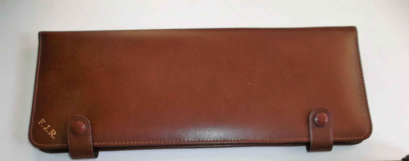 Vintage TIE VALET Texide Travel Case by Penn L Monogrammed FJR 15×6 Inches