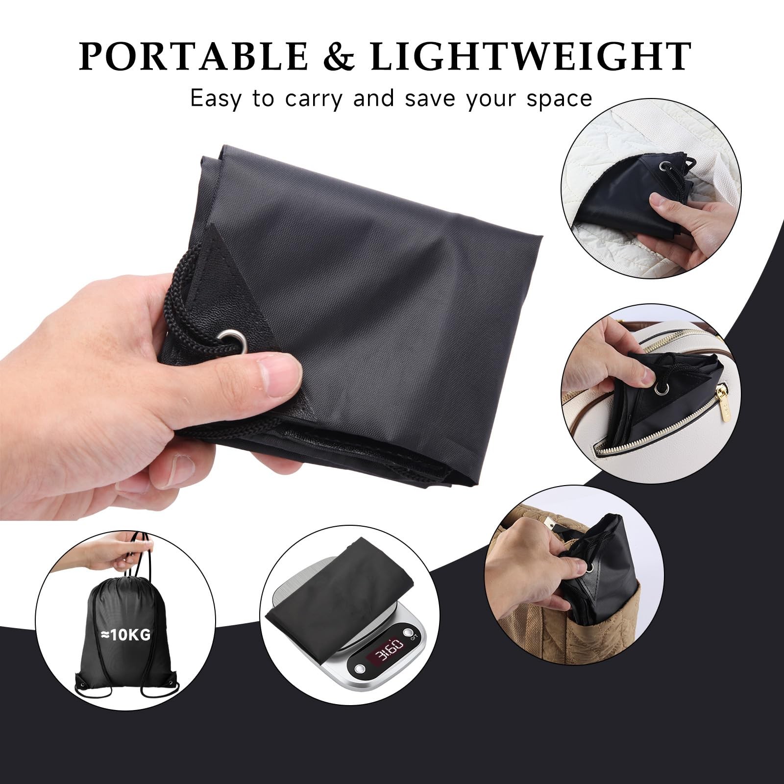Kuhome 6Pcs Black Drawstring Backpacks Bulk String Bag Cinch Sack Pack Storag…