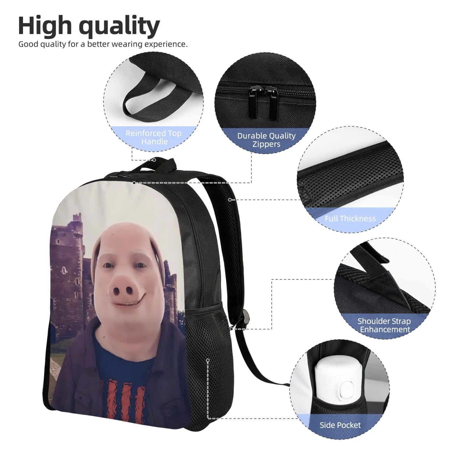 Cartoon Polyester Foldable Expandable Student Backpack 20-35L Unisex