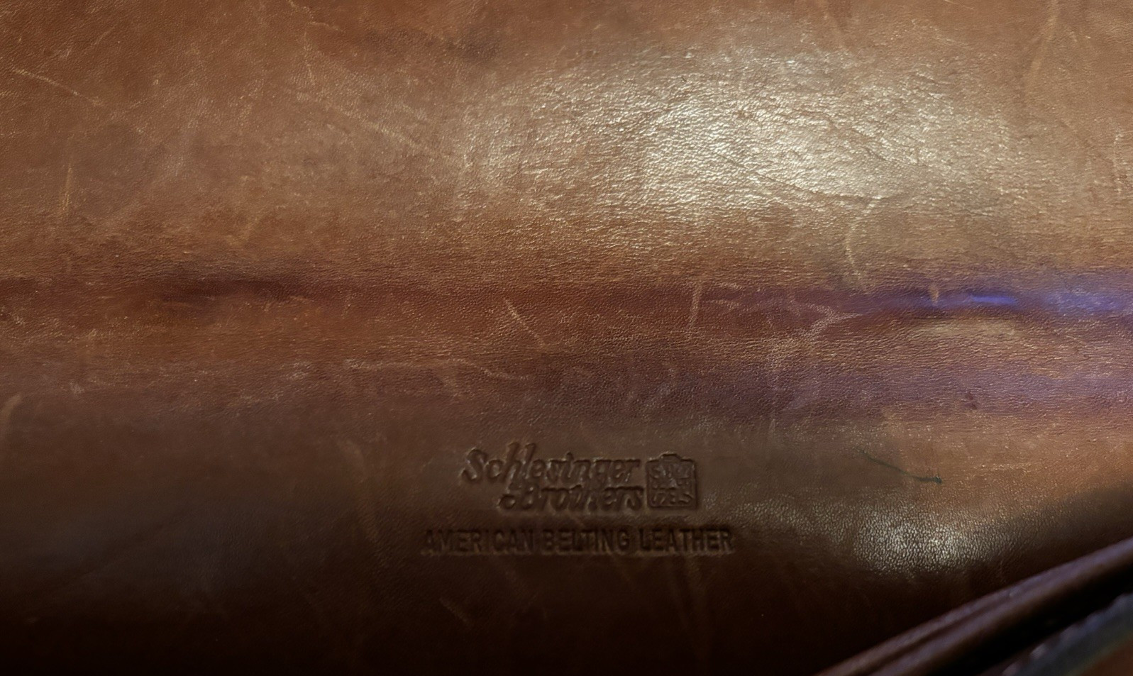 Schlesinger Lawyers Briefcase Casesetter California Saddle Leather VTG 1970’s