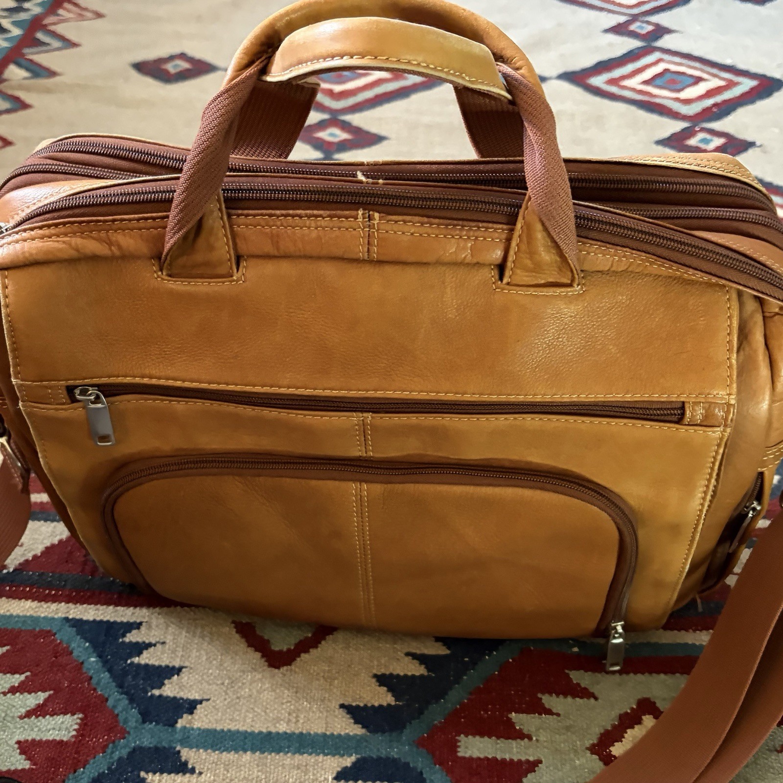 Wilson Leather Brown Soft Shell Briefcase 13x 17 Satchel Messenger Bag Tote