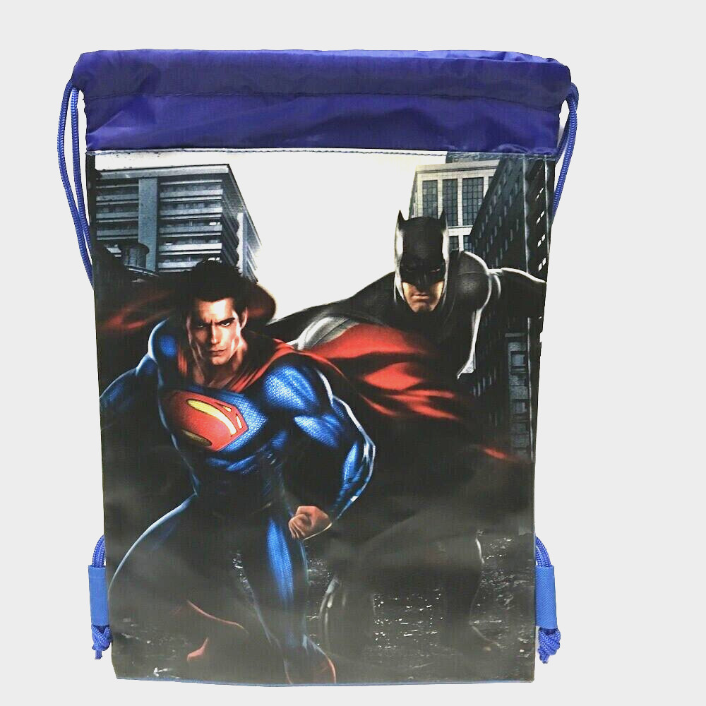Blue Batman V Superman Drawstring Backpack Dawn Of Justice TM DC Comic Licensed