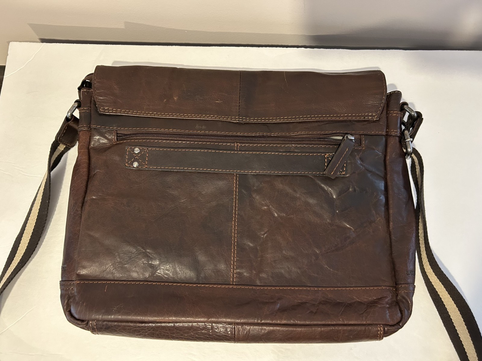 Jack Georges Spikes & Sparrow Brown Leather Briefcase Bag