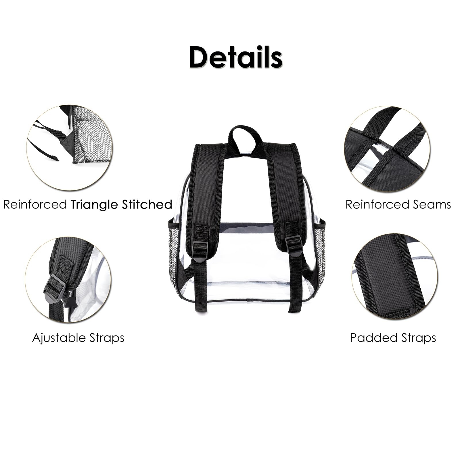 Keepcross Stadium Approved Clear Backpack 12x6x12 – Mini Clear Bag for Stadiu…