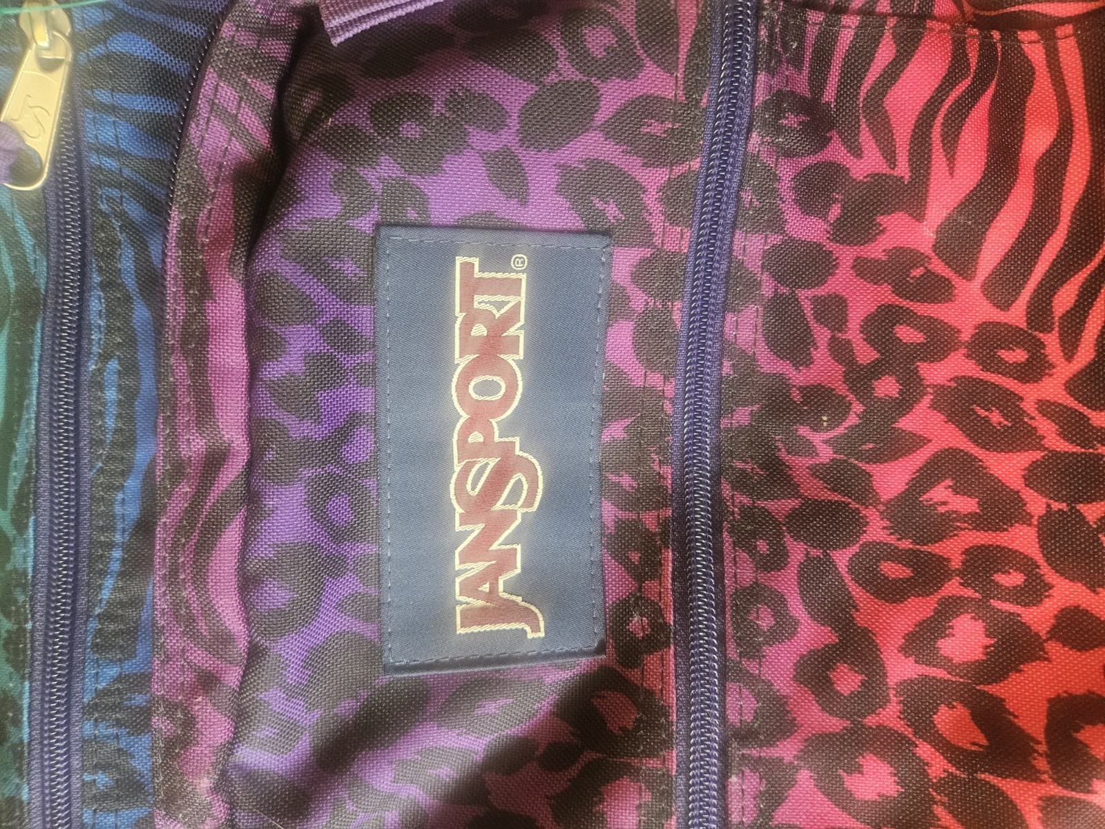 Vintage JanSport Backpack Multicolor Animal Print 90s Retro Colorful 17x13x7