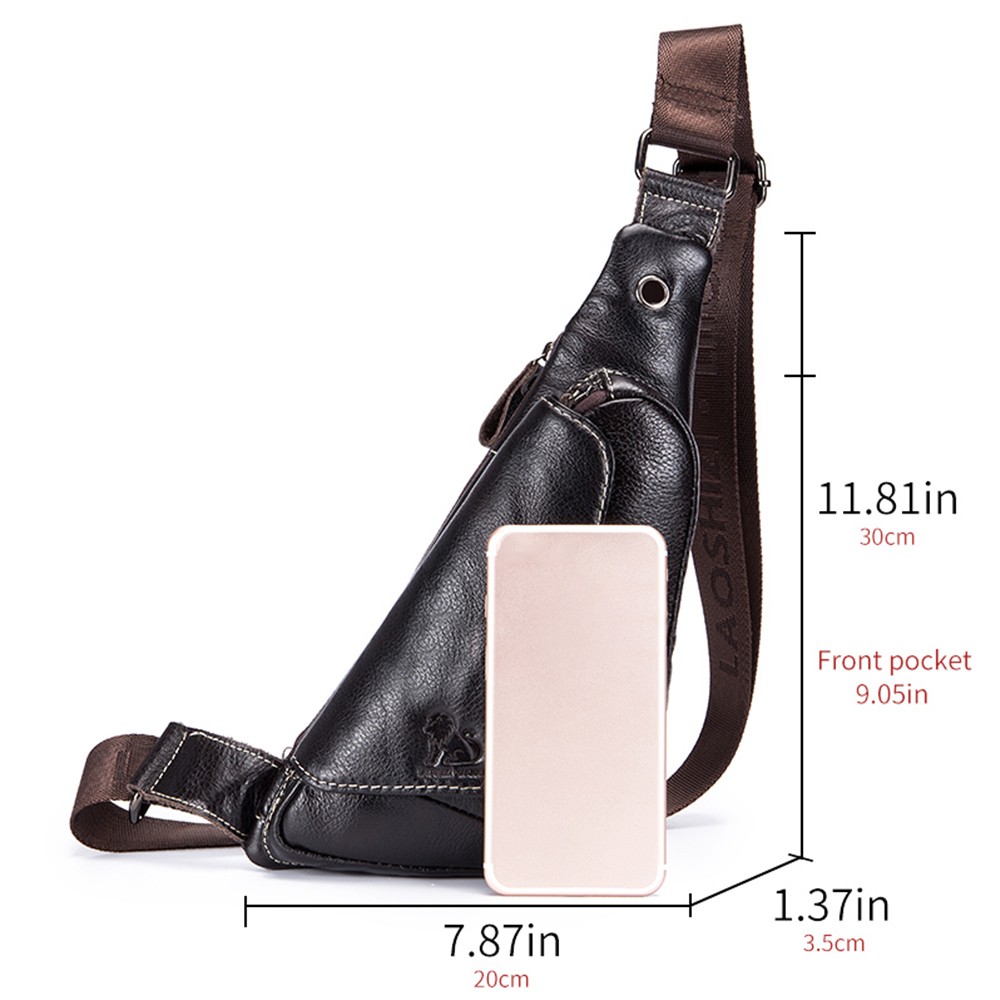Mens Leather Shoulder Bag Sling Bag for Men Crossbody Bag Chest Bag Daypack New