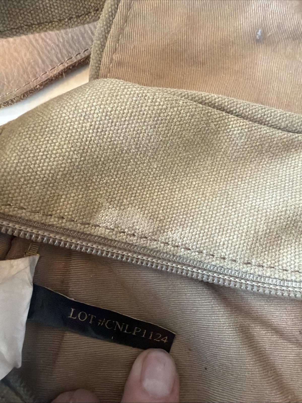 LL Bean Leather Canvas Crossbody Messenger Bag Flap Distressed Field Purse
