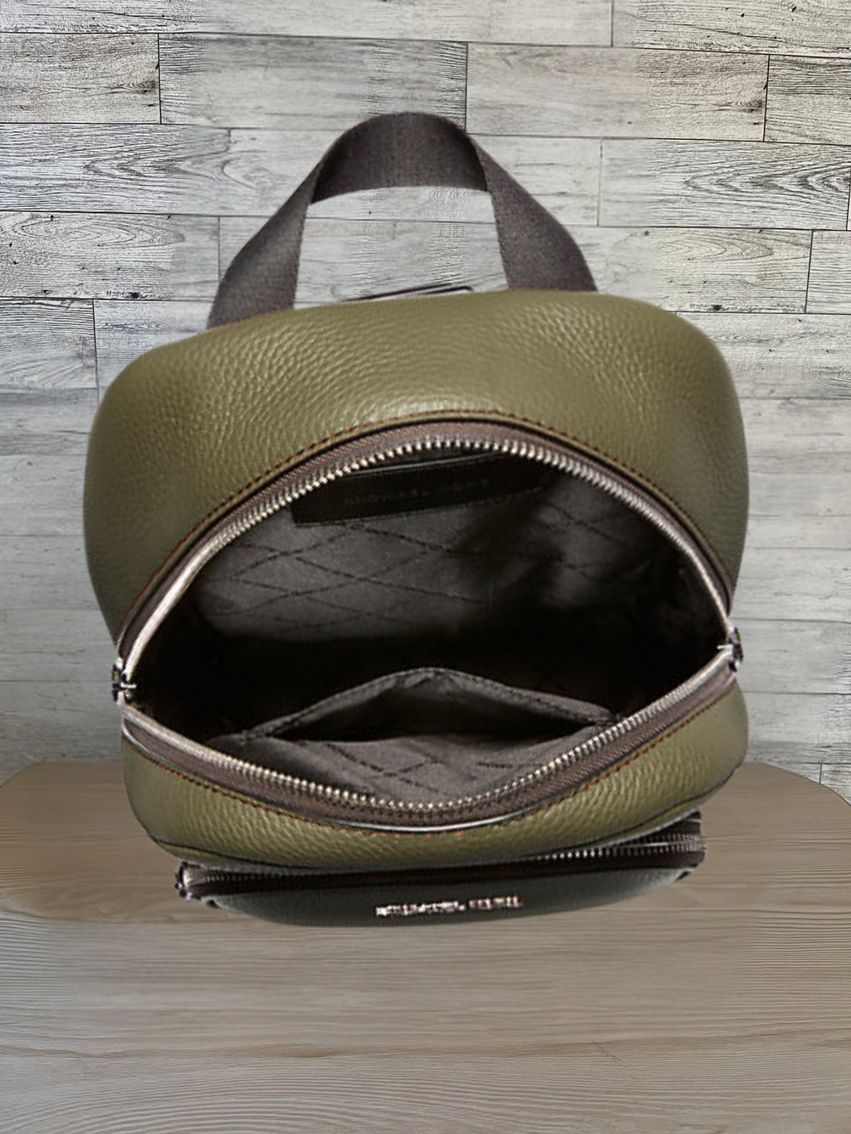 Michael Kors Cooper Men Leather Green Commuter Crossbody Zip Pack Sling Bag MK