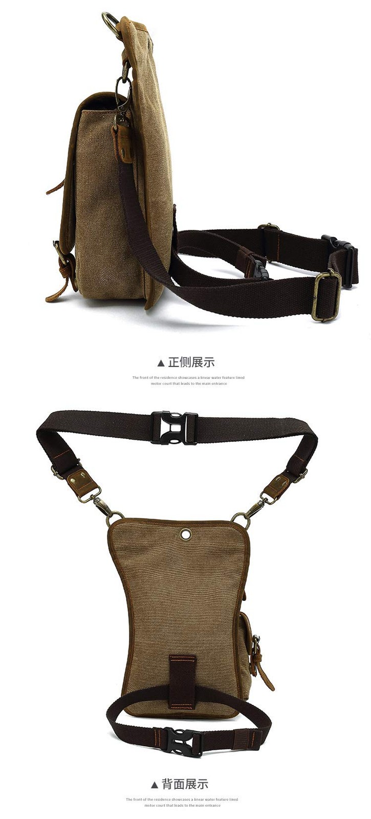 Canvas Drop Leg Bag 22x7x30cm Tactical Thigh Waist Pack for Men Women – Outdoor