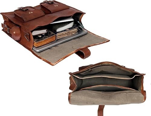 Handmade Men’s Genuine Leather Vintage Laptop Messenger Briefcase Bag Satchel