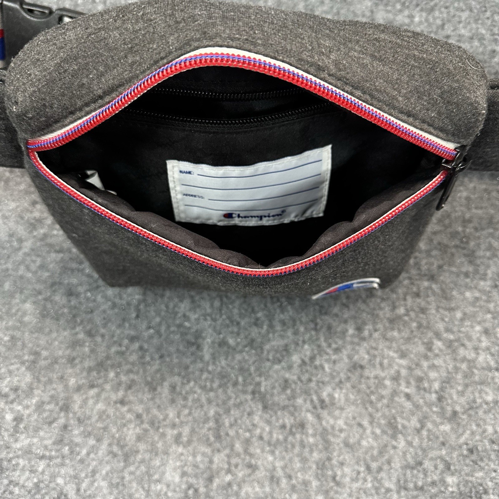 Champion Authentic [Unisex] Crossbody Fanny Pack (9”) Gray W/ Zipper Buckle
