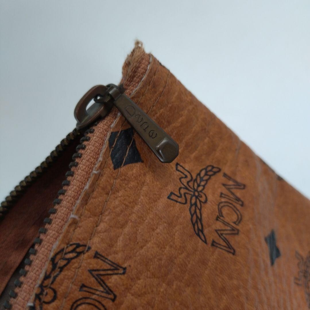 MCM Visetos Authentic Vintage Clutch Bag Brown Handbag Second Bag Travel Pouch