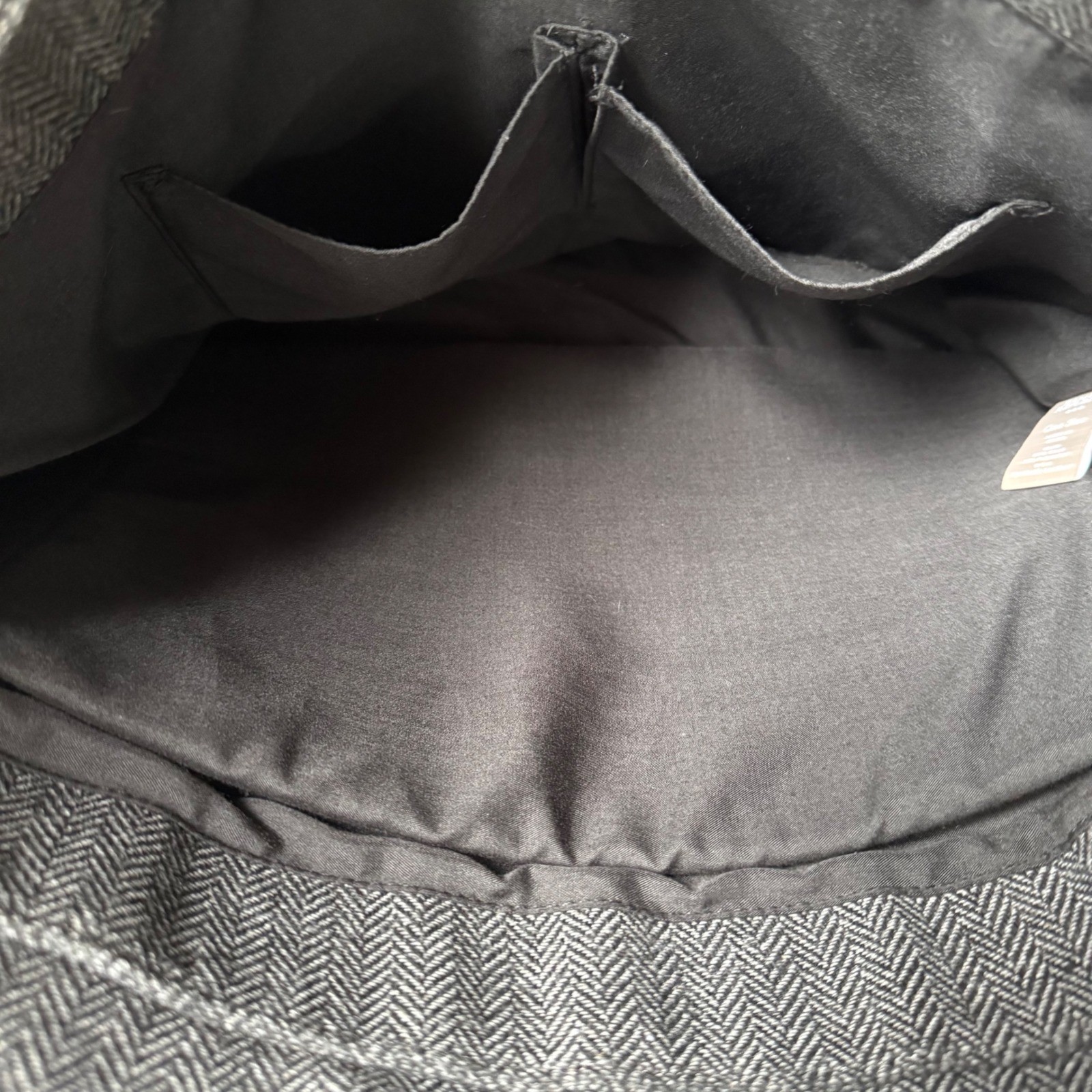 Banana Republic Herringbone Messenger Bag Charcoal Grey Wool Blend Travel Bag