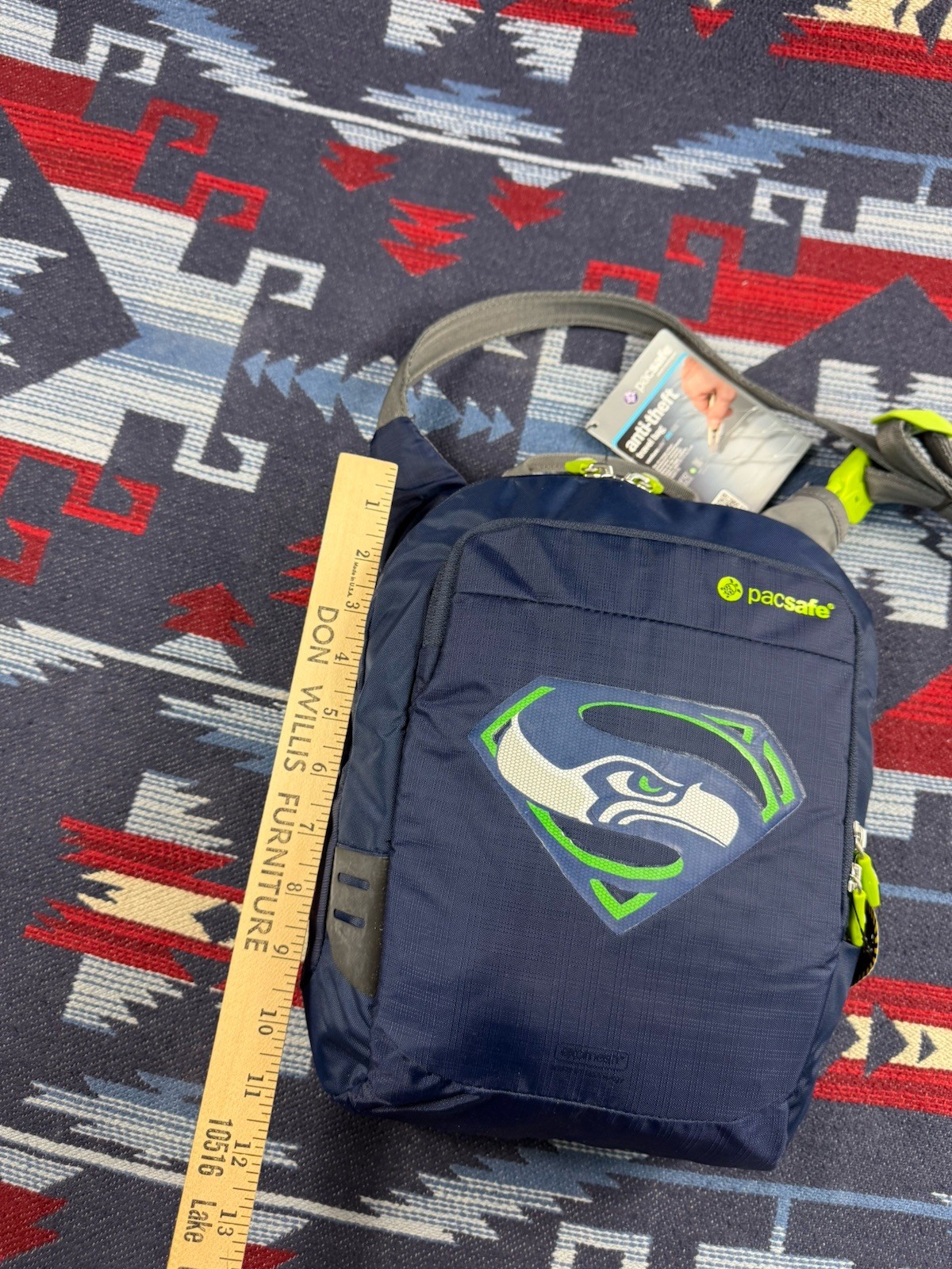 Pacsafe Seahawks Venturesafe 200 GII AntiTheft RFID Crossbody Shoulder Bag Blue