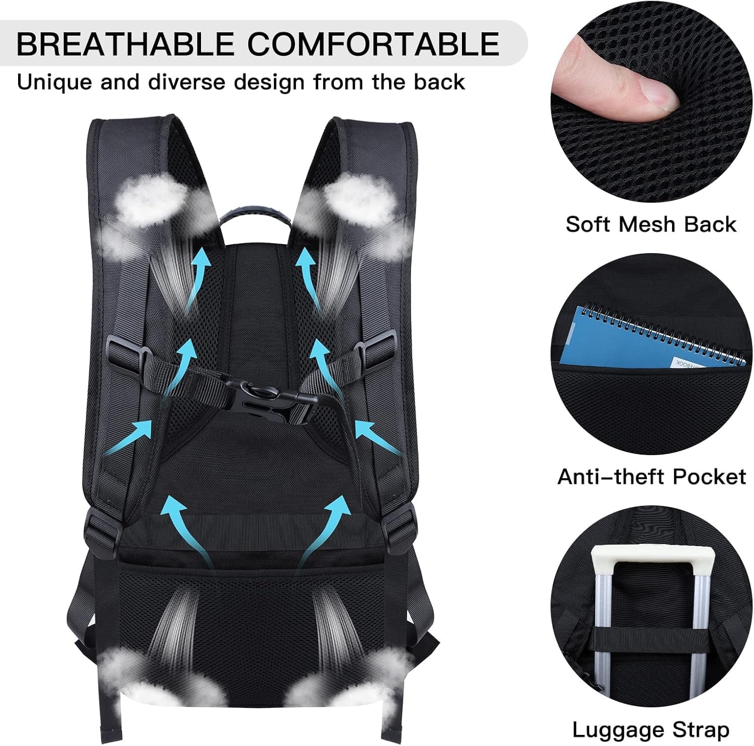 Extra Large Travel Laptop Backpack, 17.3 Inch Carry on Backpack for Men Women