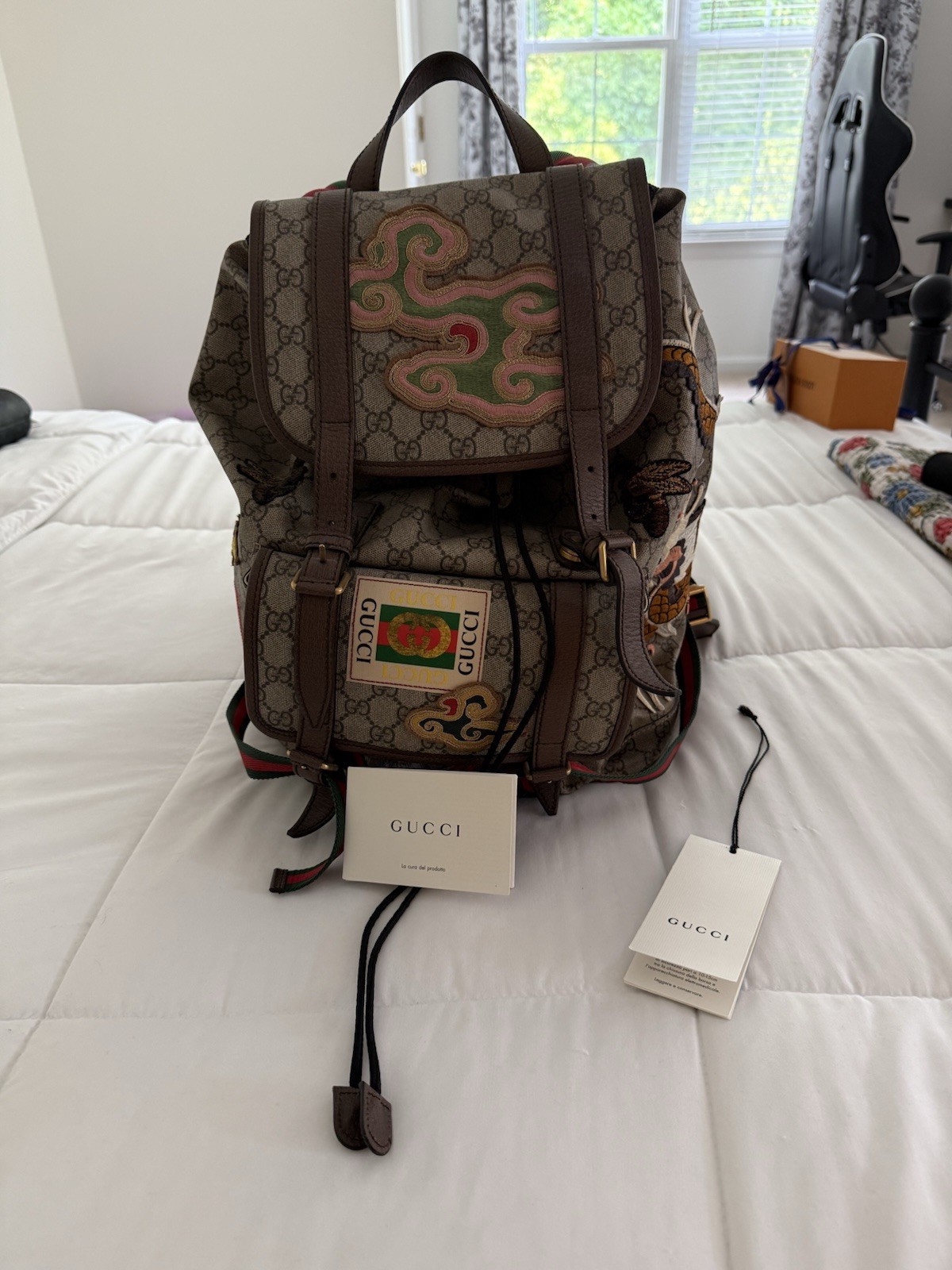 Gucci Dragon Backpack GG Supreme 2018