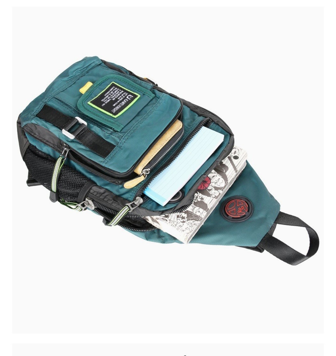 Kawei Knight Sling Bag Backpack Cross Body Messenger Travel Pockets Olive Green