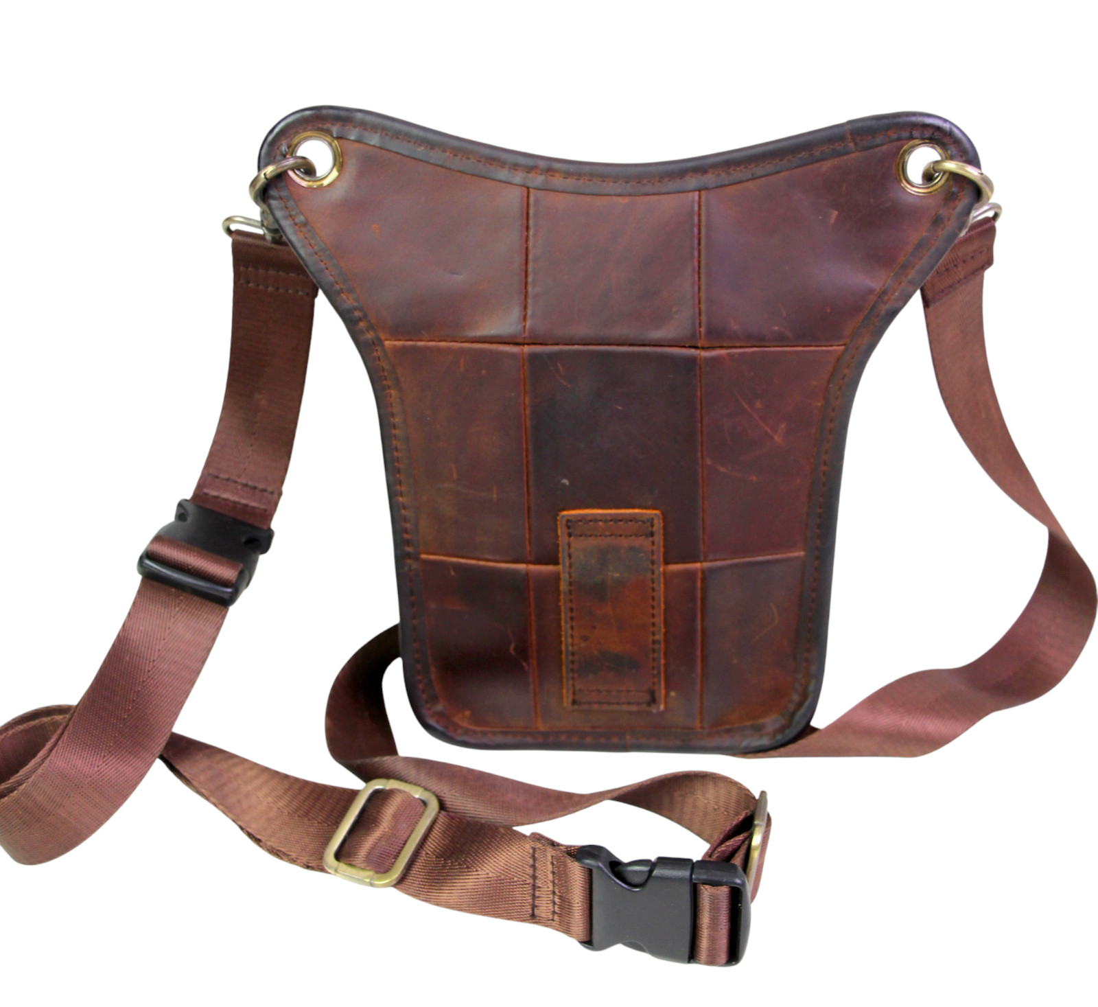 HandCrafted BROWN GENUINE LEATHER MEDIUM SHOULDER BAG X-BODY MESSENGER BELT BAG