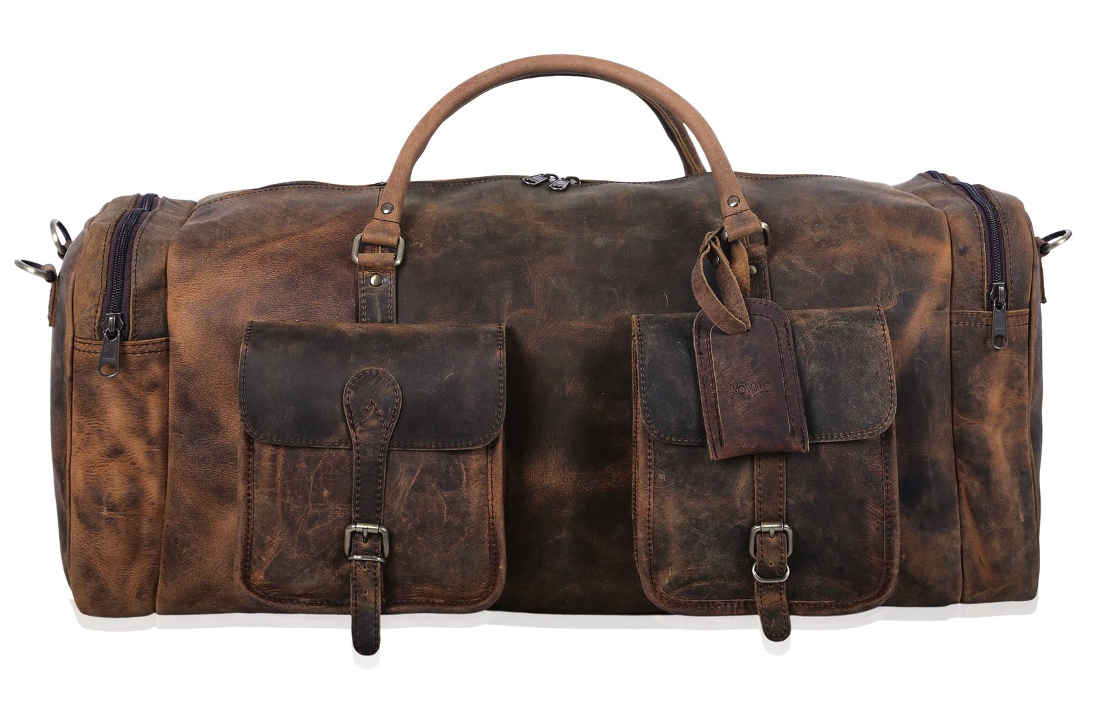 KomalC 28 inch Duffel Bag Travel Sports Overnight Weekend Leather Duffle Bag…