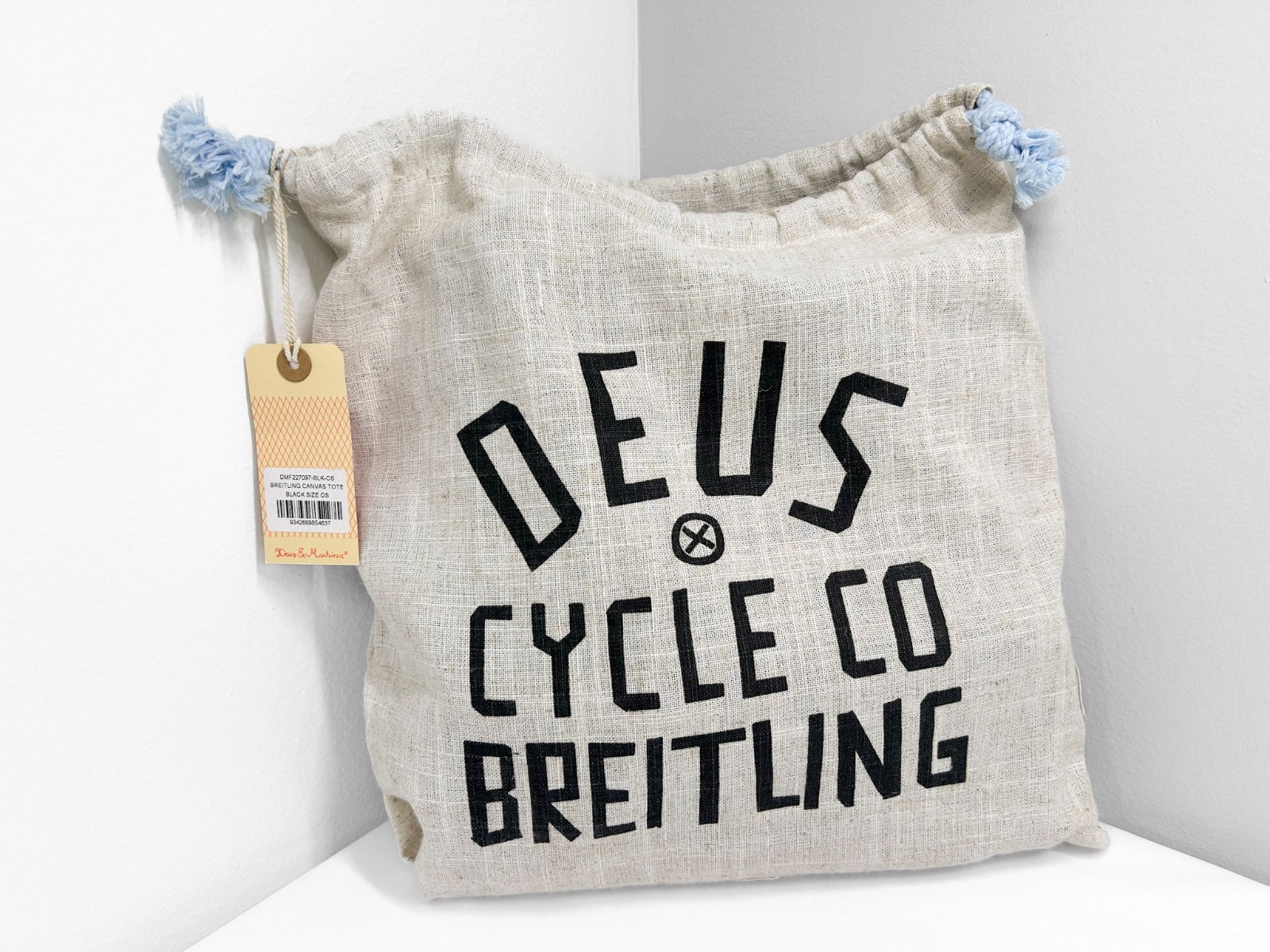 Breitling Deus Ex Machina Cycle Co Black Canvas Tote Travel Bag w Linen Dust Bag