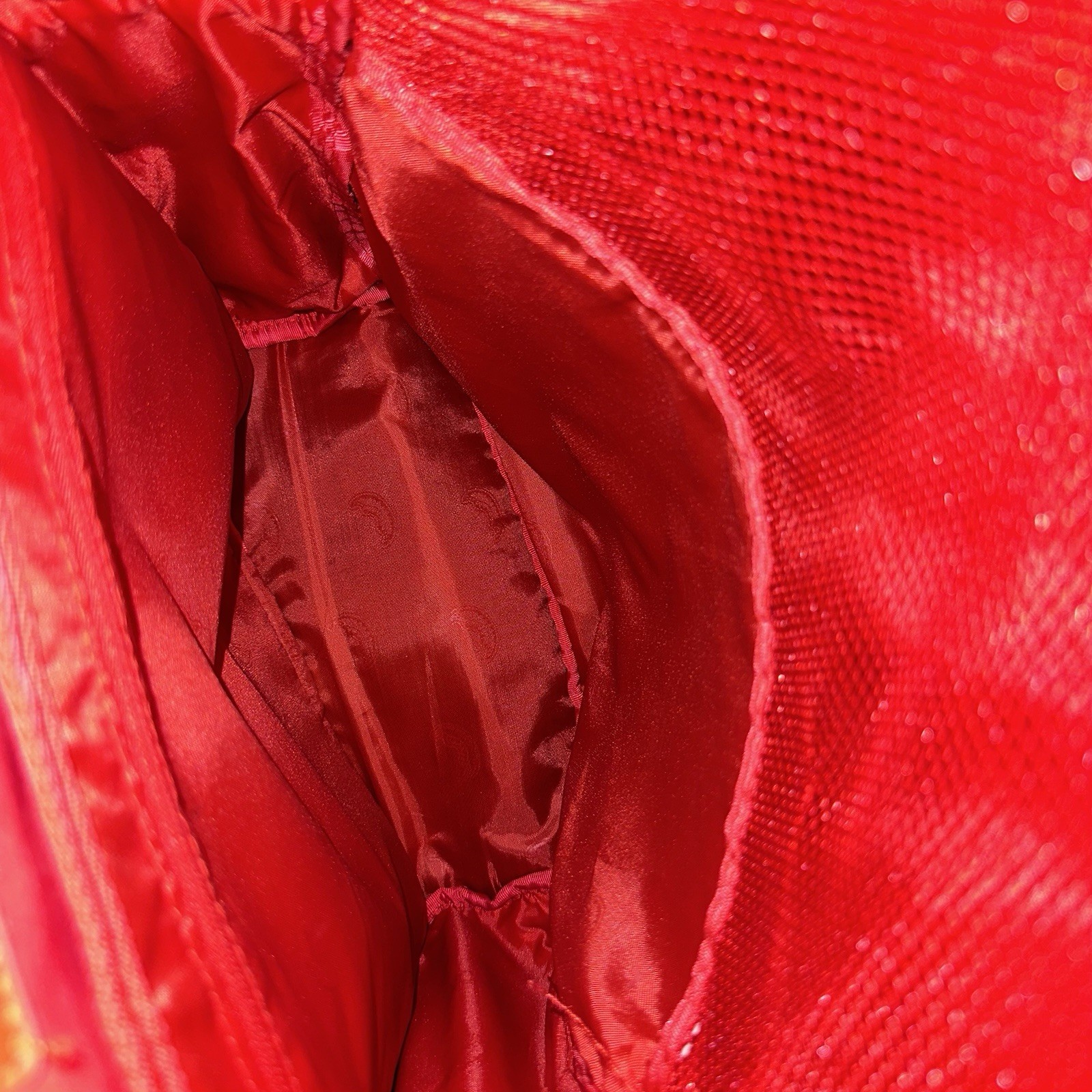 Sprayground Red Riviera DLXV Shark Backpack Red Quilted Leather Rare