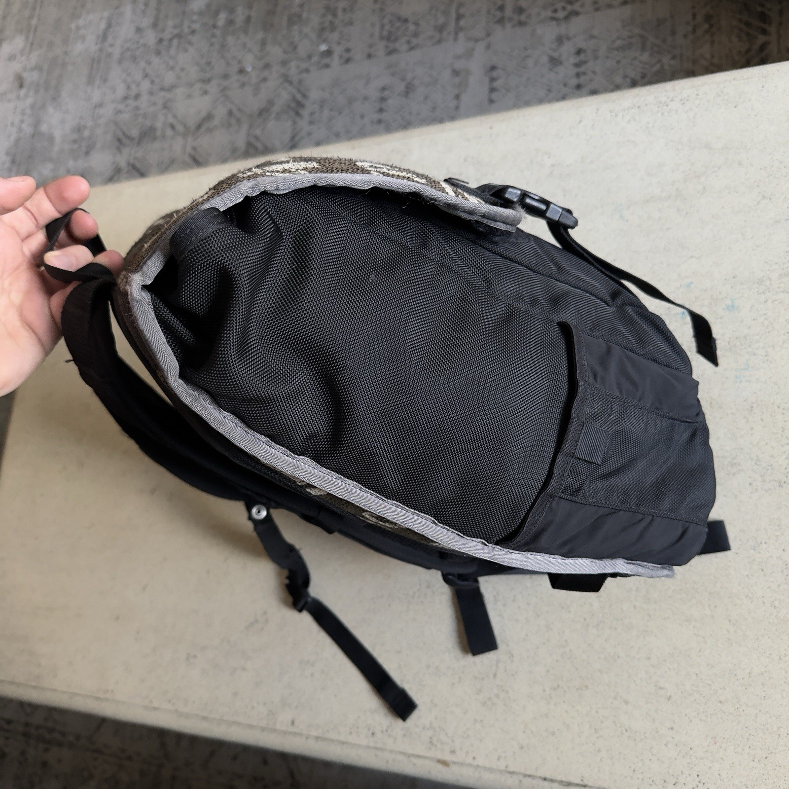Vintage TIMBUK2 Commuter Backpack Laptop Waxed Canvas Tapestry Made In SF