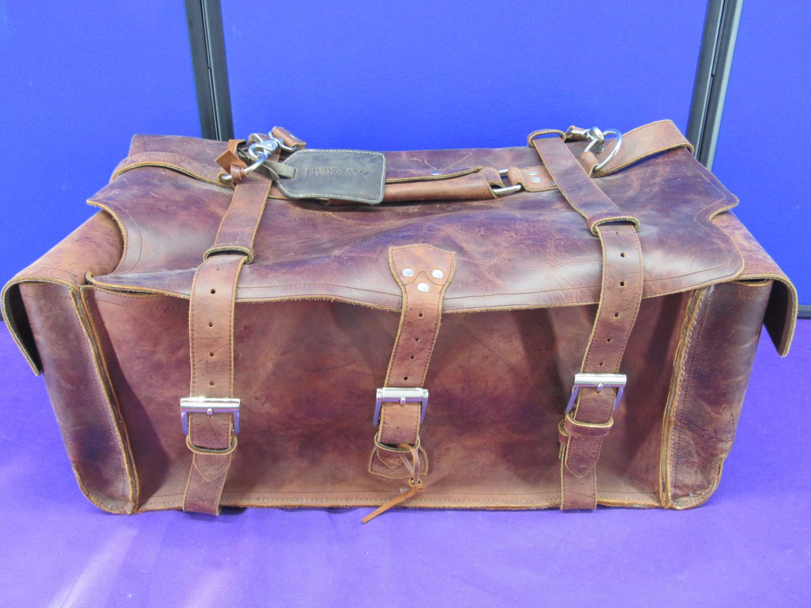 Moriah Genuine Rawhide Leather Duffle Bag Carry-On Luggage Straps 24″in x13x10
