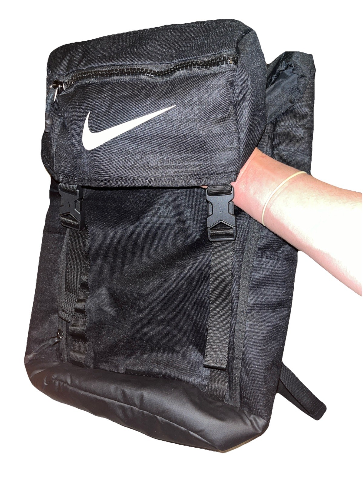 Nike Hayward Top Load Training Backpack Black All Over Print Gym School Bag