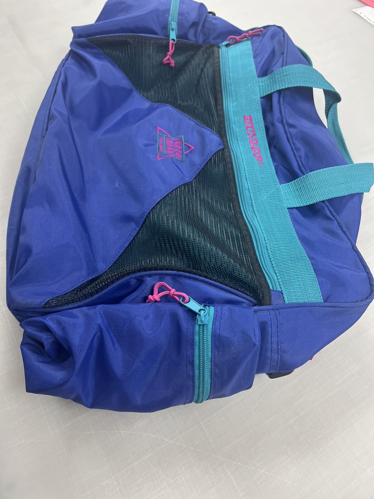 Vintage 1990s DUNLOP Cross Training Multi Color Duffel Gym/Travel Bag Sports