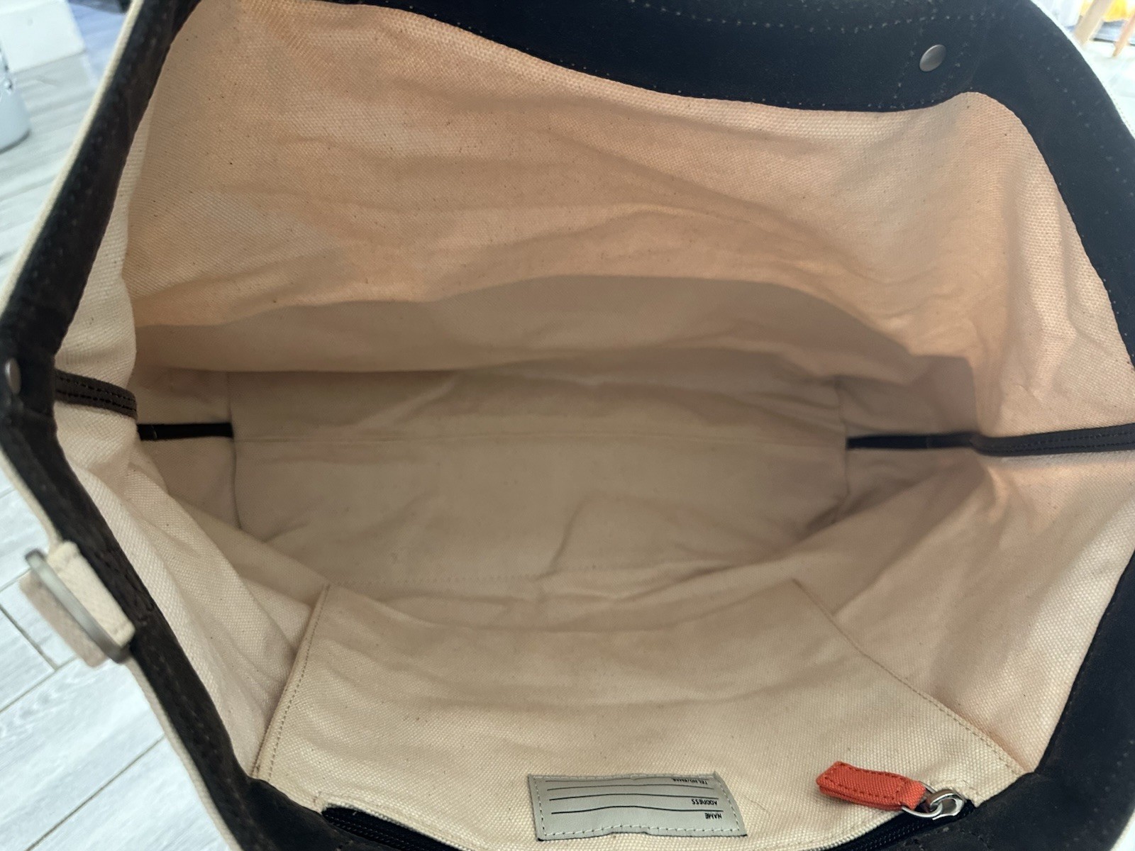 Jack Spade Warren Street Shark Canvas Tote Bag Cream White New York With Strap