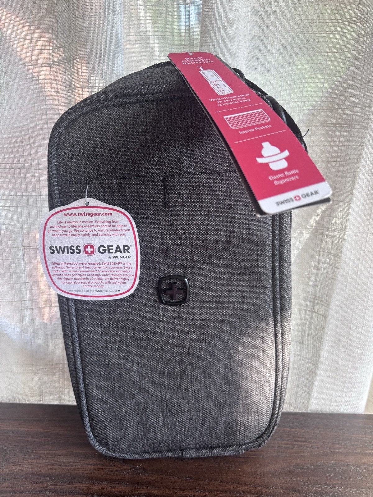 Swiss Gear Convertible Handle Hanging Toiletry Kit Heather Gray With Tags