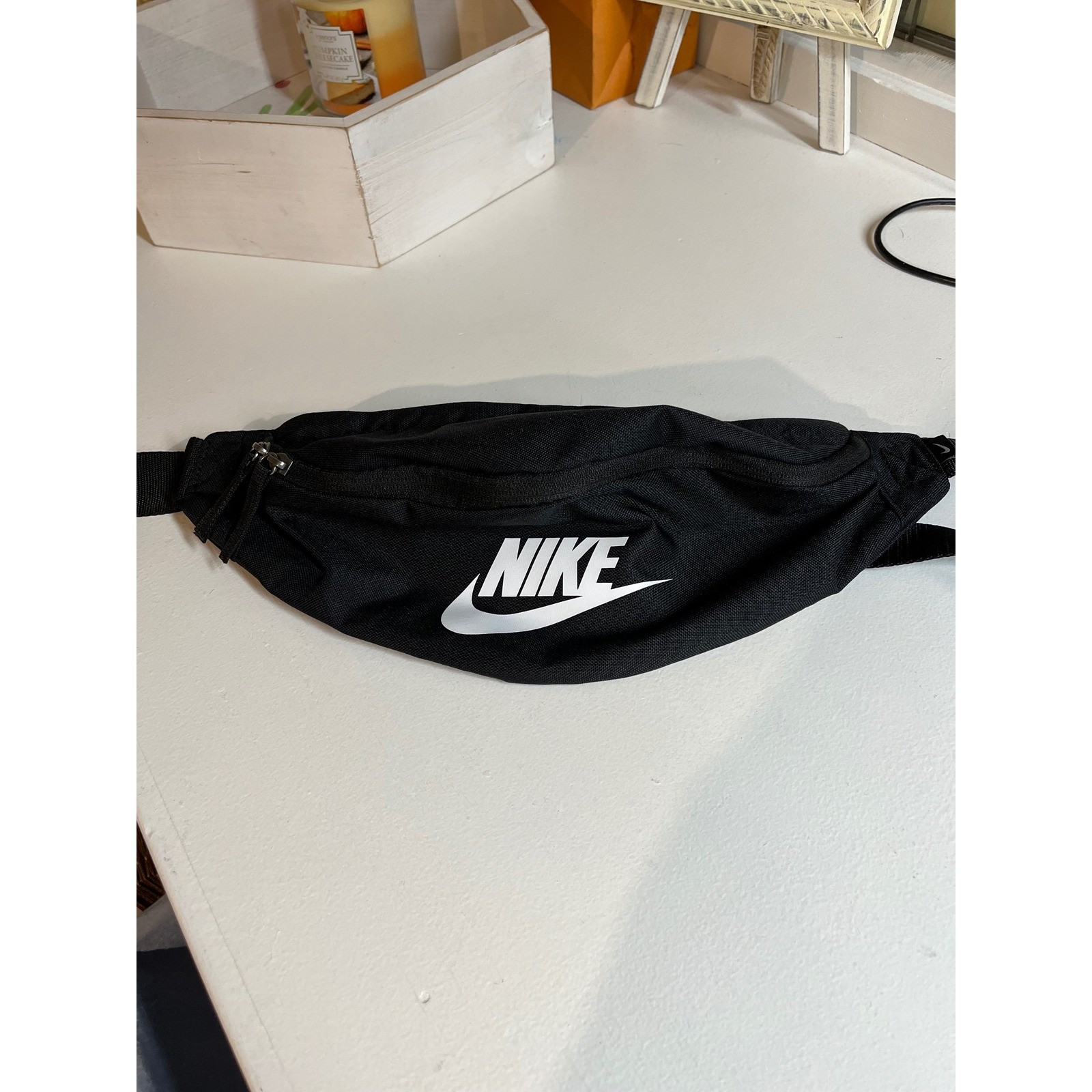 Nike Heritage Fanny Pack Black White Futura Logo Waist Bag Crossbody BA5750-010