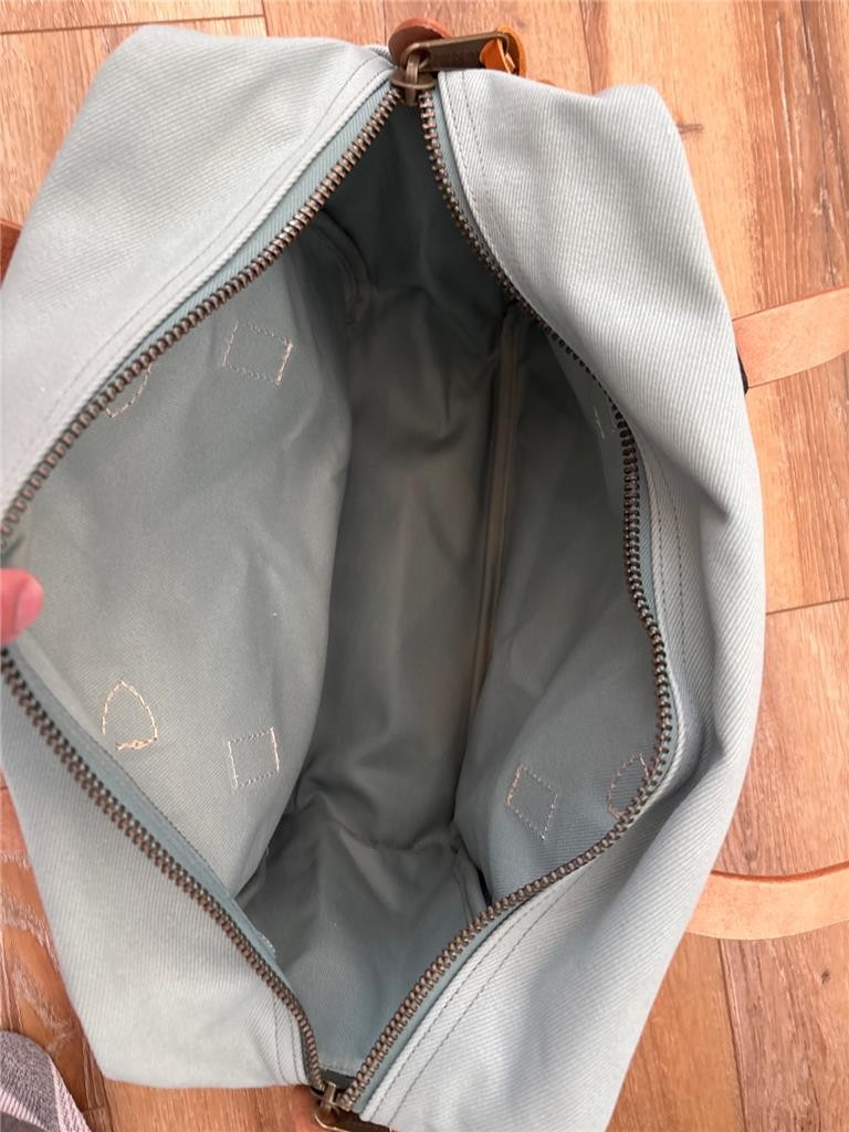 Filson Rugged Twill Tote Bag with Zipper Leather Cotton Lake Green USA Made