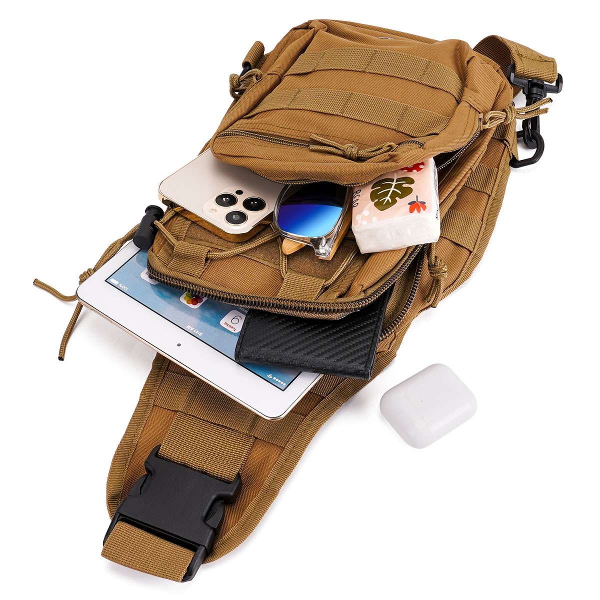 Mens Outdoor Shoulder Chest Bag Military Tactical Backpack Travel Camping Hiking