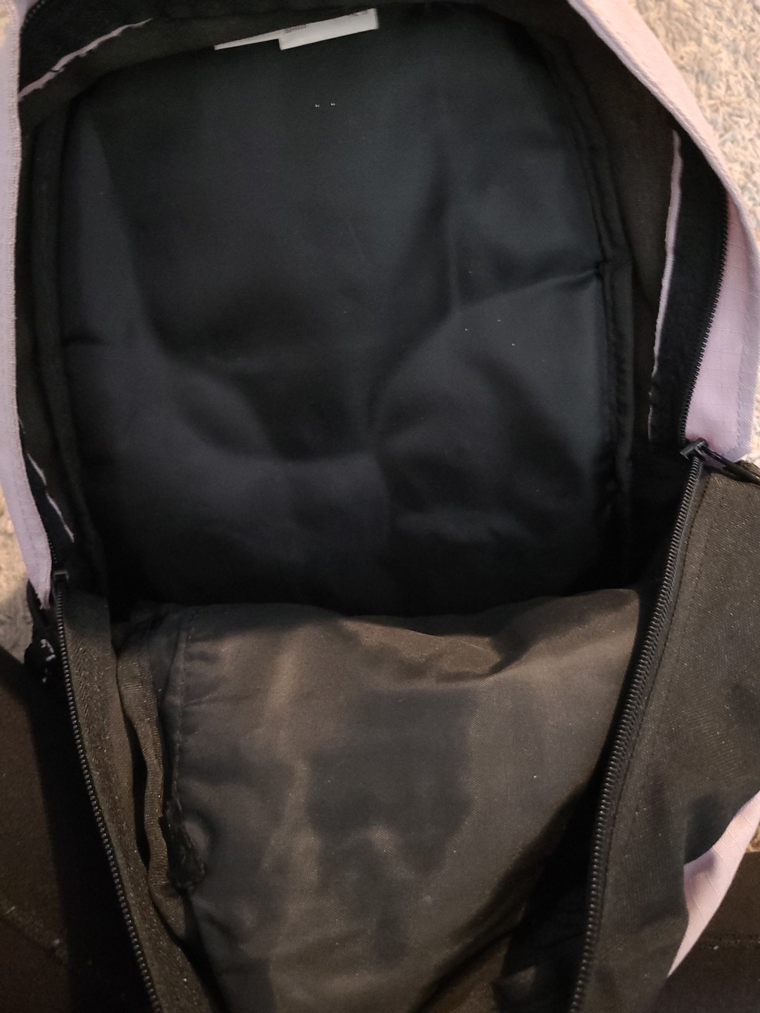 Eddie Bauer Black Sling Bag Shoulder Bag Black/Lavender W/audio Pocket Y2K