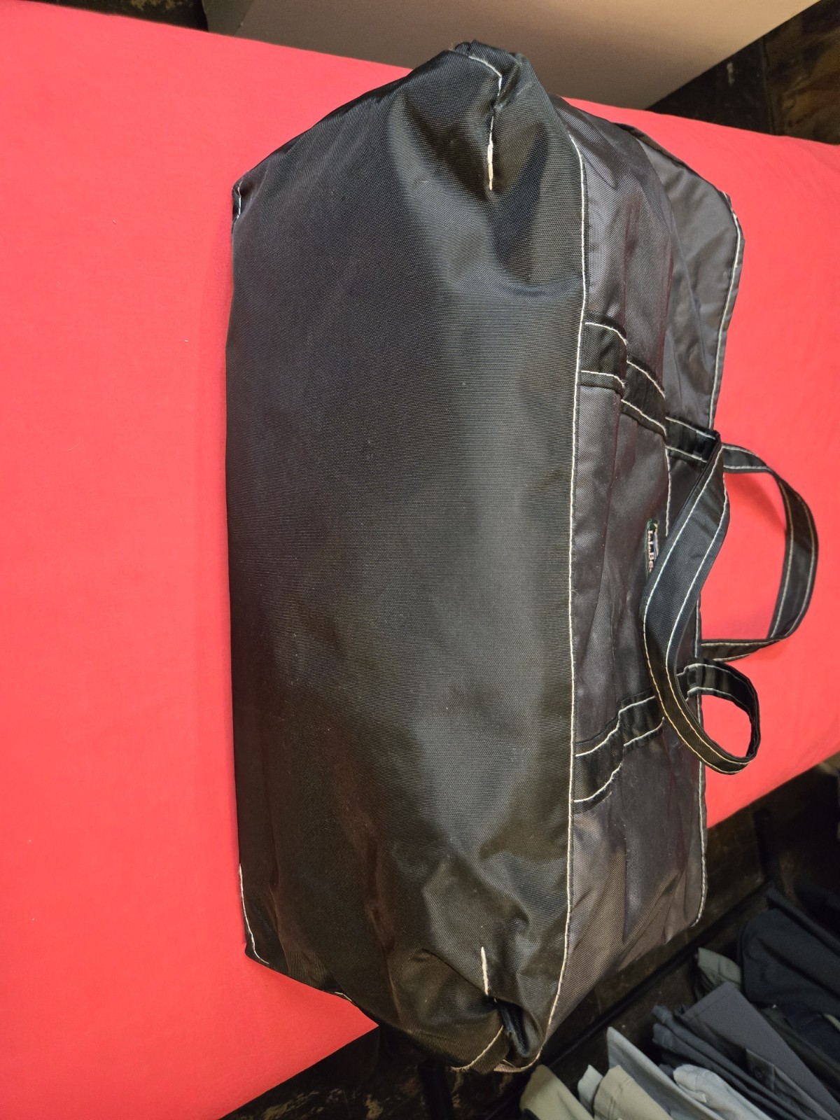 L.L. Bean Black Nylon Solid Tote Bag Top Handle Men Casual Everyday Carry