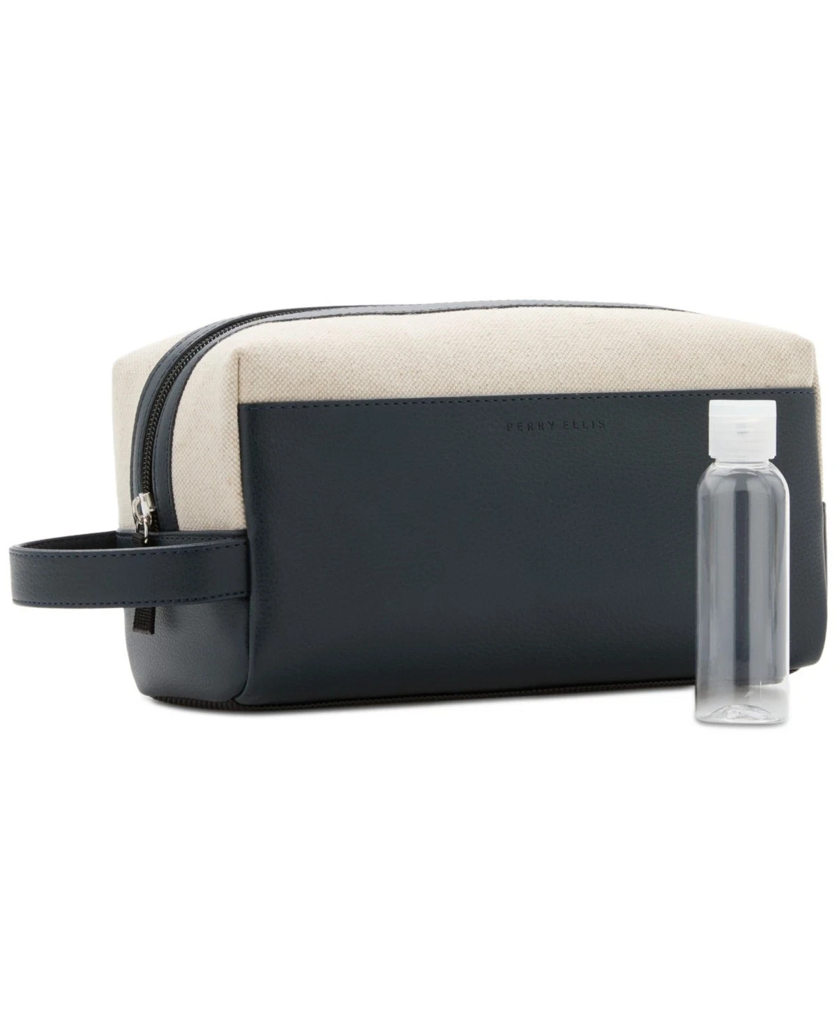 Perry Ellis Portfolio Mens Mixed Media Shave Kit Blue Navy Beige