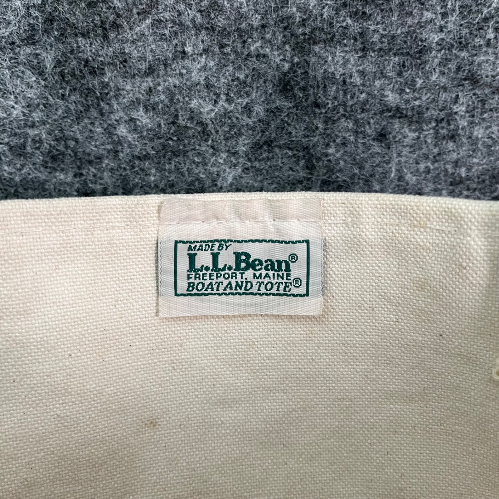 Vintage Boat & Tote Bag LL Bean USA Utility White Navy Outdoors Canvas Beach 80s